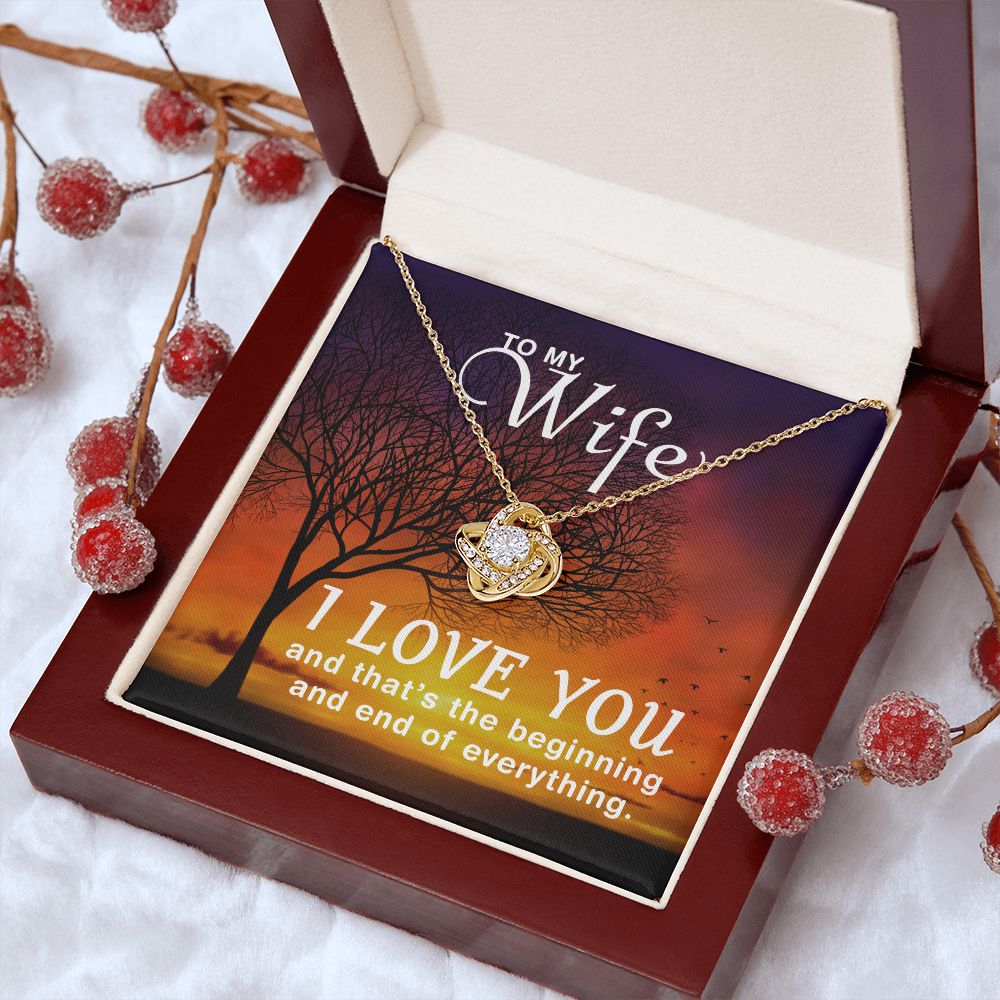 Birthday For Wife, Love Necklace Gifts For Wife From Husband, To My Soulmate Necklace For Women, To My Wife Necklace Wedding Anniversary, Love Knot Meaningful Necklace Message Card and Gift Box Styles on Birthday, Christmas, Anniversary Love knot Thang