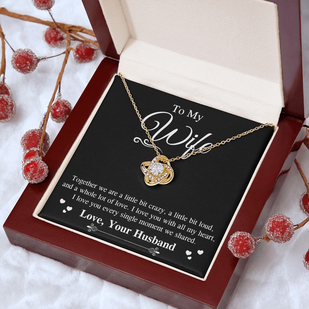 Valentine To My Soulmate Necklace Gifts for Wife from Husband, Wife Anniversary Gifts, Gift for Soulmate Necklace Message Card and Necklace Gift Box Gift Box Styles on Birthday, Wedding, Anniversary, Valentine Love knot Thang