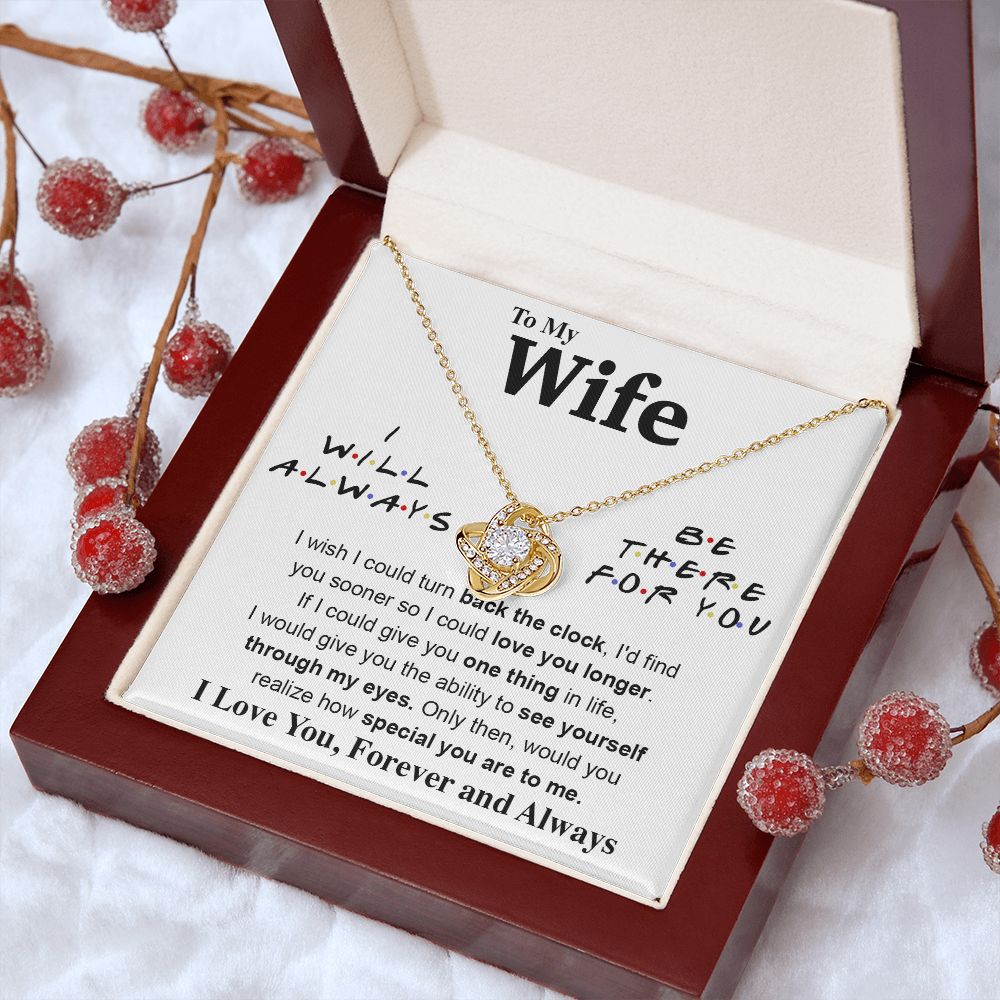 To My Wife Necklace To My Future Wife Gifts, Promise Necklace For Her, Fiance Gifts For Her, Valentine Gifts For Soulmate From Husband With Message Card Box LED, Soulmate Necklace For Women, To My Wife Necklace Love knot Thang
