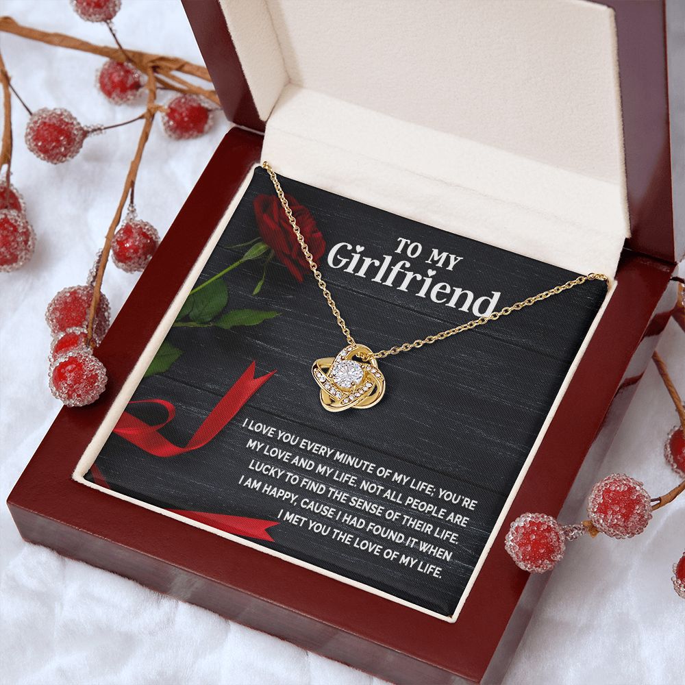 Love Knot Necklace, To My Girlfriend Gifts From Boyfriend, Girlfriend Jewelry, Girlfriend Birthday Anniversary For Girlfriend Gift, Necklace Message Card and Gift Box Styles on Birthday, Christmas, Anniversary  Love knot Thang