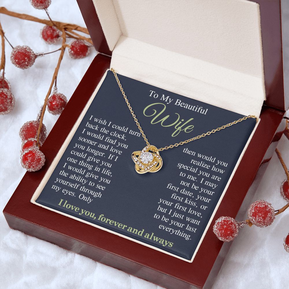 To My Beautiful Soulmate Necklace Gift, Wife Gifts From Husband, Anniversary Gifts For Wife From Husband To My Soulmate Necklace Message Card and Necklace Gift Box Gift Box Styles on Birthday, Wedding, Anniversary, Valentine Love knot Thang