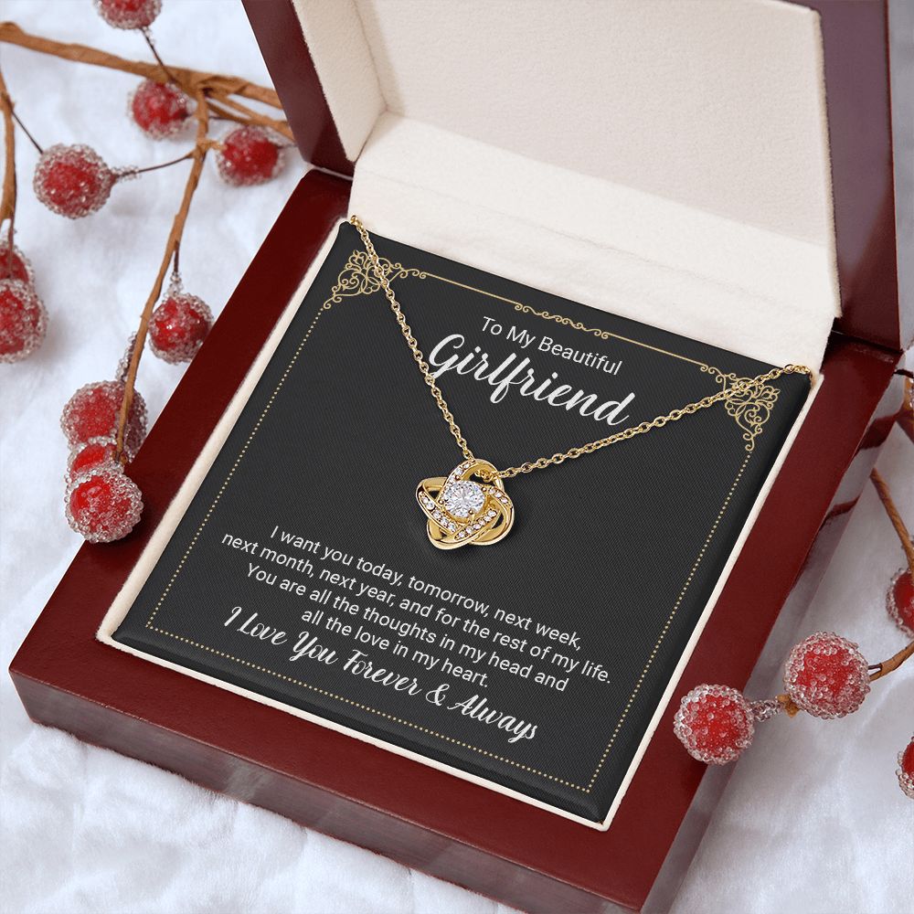 to My Future Wife Necklace, to my Wife, Necklaces For Wife From Husband With, Meaningful Necklace Message Card and Gift Box Styles on Birthday, Christmas, Anniversary  Love knot Thang