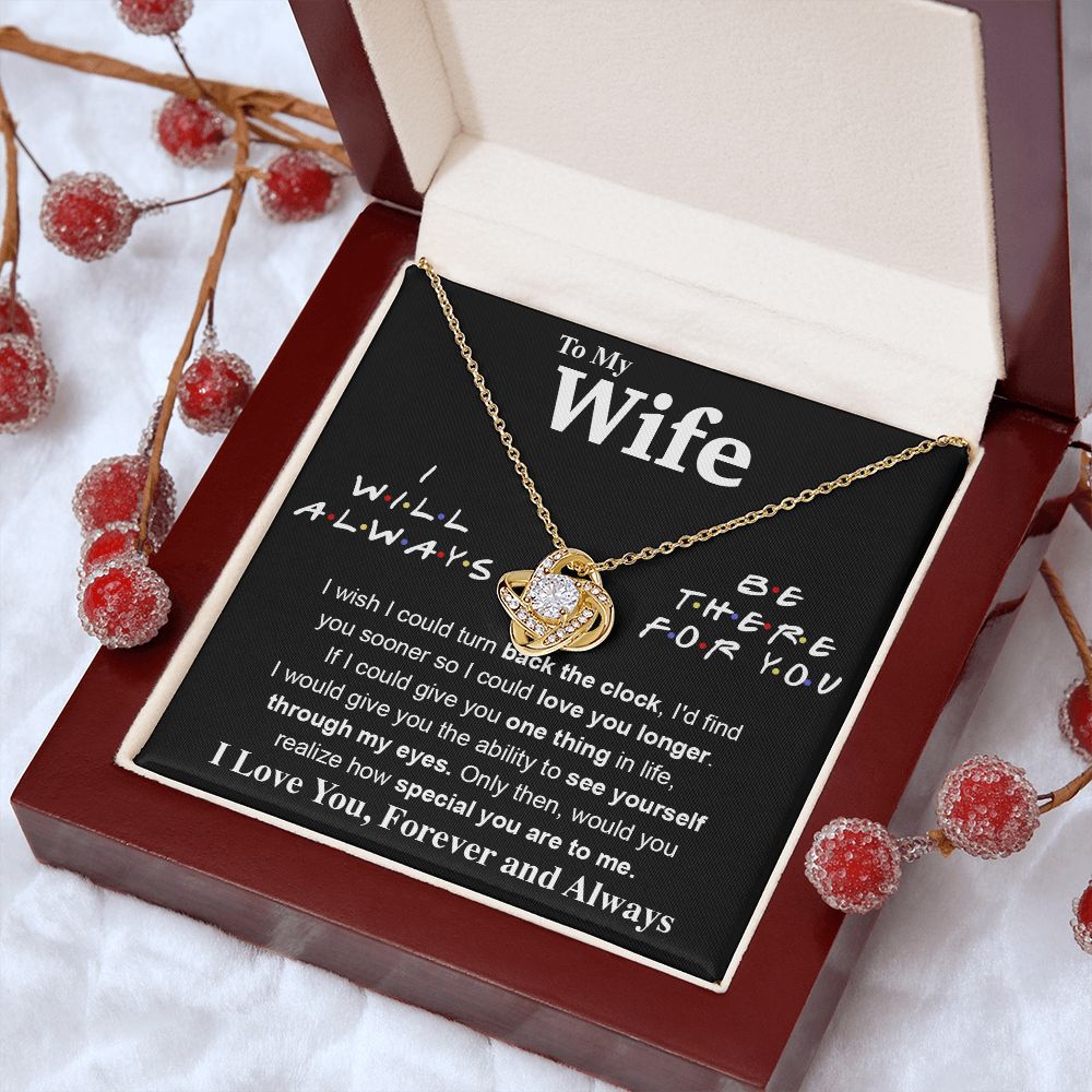 To My Wife Necklace To My Future Wife Necklace Gifts, Promise Necklace For Her, Fiance Gifts For Her, Valentine Gifts For Soulmate From Husband With Message Card Box LED, Soulmate Necklace For Women, To My Wife Necklace Love knot Thang