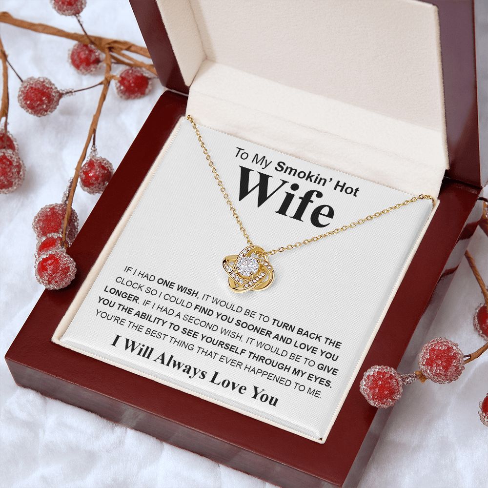 Gifts For Wife Birthday Gifts From Husband Necklace Valentines Day, Necklace for Future Soulmate, Wedding Anniversary Jewelry for Wife Necklace Gifts from Husband - Soulmate Gift Necklace with Message Card and Gift Box Love knot Thang