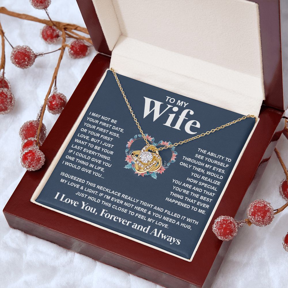 Couples Gifts Necklace To My Soulmate Necklace Birthday Christmas Jewelry Romantic Gift For My Wife Pendant Jewelry with Message Card and Box Necklaces for Women Valentines Day Happy Anniversary Wedding Present Love knot Thang