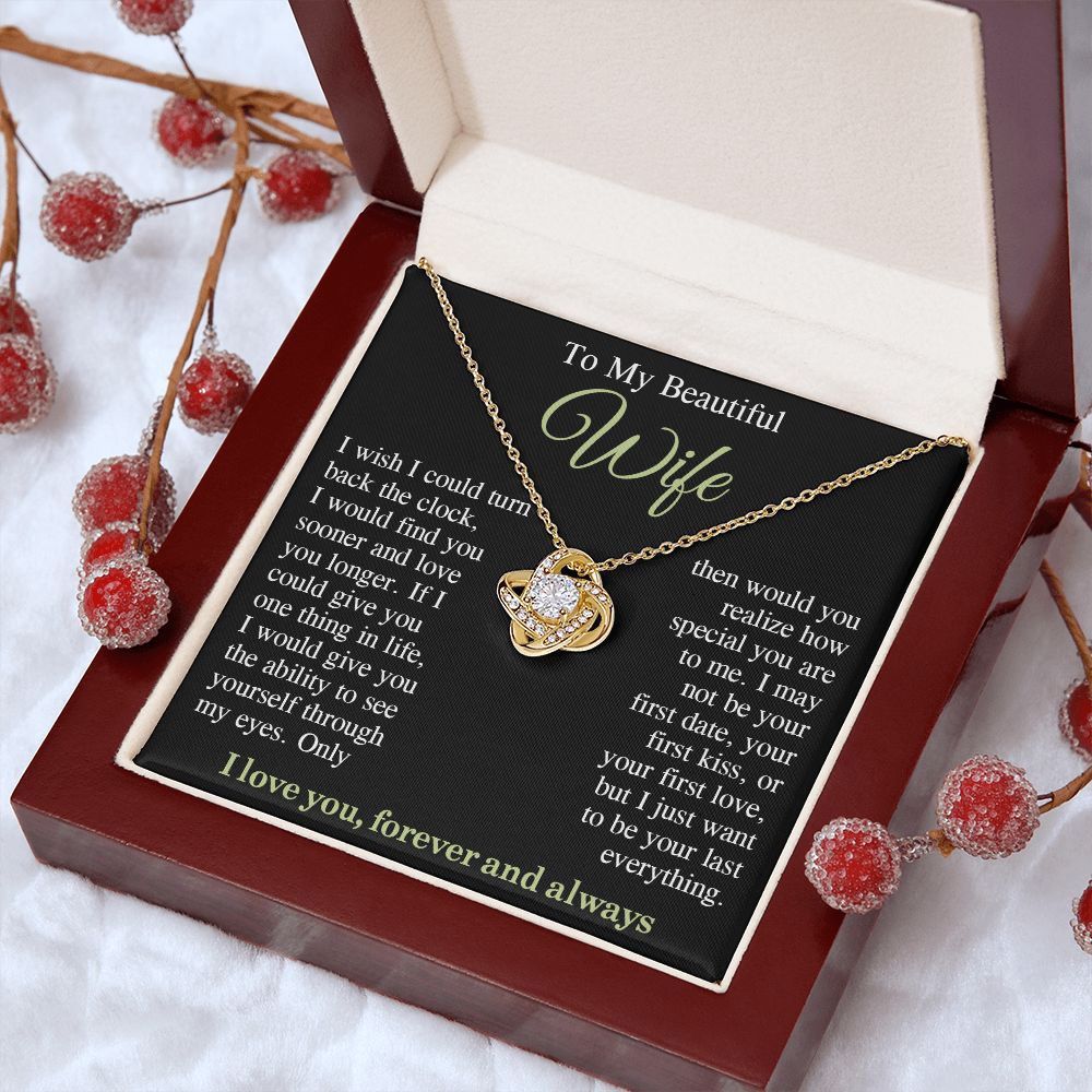 To My Beautiful Soulmate Necklace Gift for Her, Wife Gifts From Husband, Anniversary Gifts For Wife From Husband To My Soulmate Necklace Message Card and Necklace Gift Box Gift Box Styles on Birthday, Wedding, Anniversary, Valentine Love knot Thang