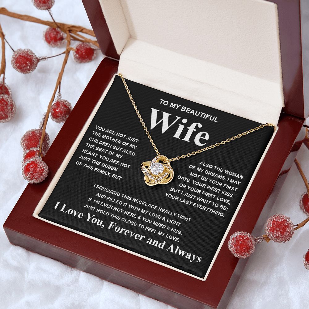 Gifts For Wife Birthday Gifts From Husband Necklace Valentines Days, Necklace for Future Soulmate, Anniversary Necklace Jewelry for Wife Necklace Gifts from Husband - Soulmate Gift Necklace with Message Card and Gift Box Love knot Thang
