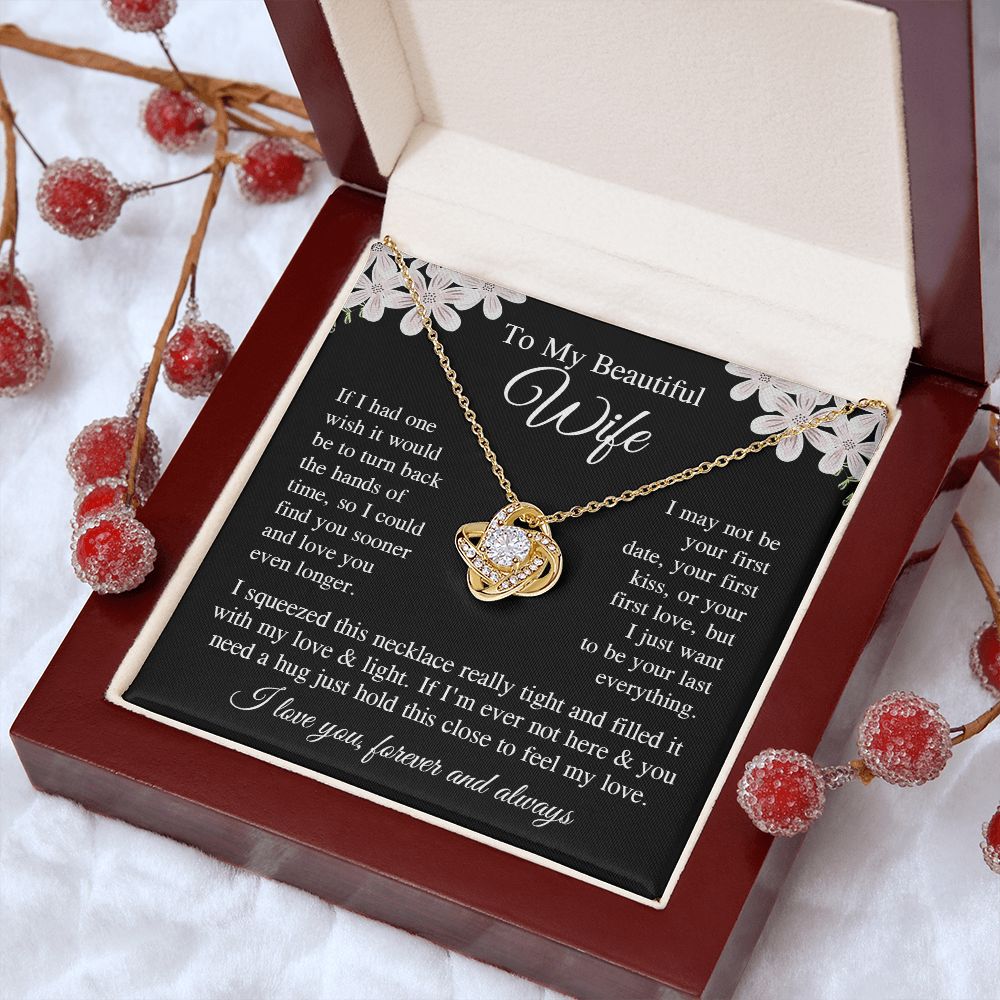 Wife Necklace Gift for Her, Soulmate Jewelry, Necklace for Future Soulmate, Wedding Valentine Jewelry for Wife Necklace Gifts from Husband - Soulmate Gift Necklace with Message Card and Gift Box Love knot Thang