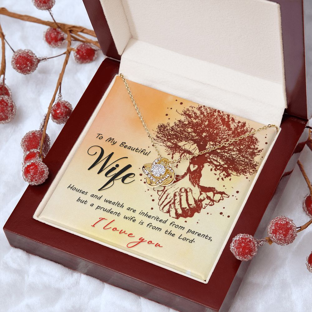 Couples Gifts, Beautiful Wife Necklace Gifts From Husband, Wedding Anniversary Jewelry For Wife From Husband, Wife Birthday From Husband, To My Soulmate Message Card and Gift Box styles On Birthday, Christmas, Anniversary  Love knot Thang