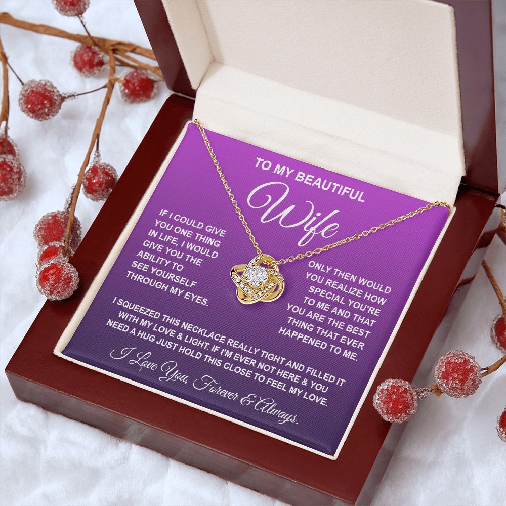 Soulmate Necklace Gifts From Husband, For Wife From Husband, Soulmate Gifts From Husband, Necklaces For Wife From Husband To My Wife Necklace Message Card and Necklace Gift Box Gift Box Styles on Birthday, Wedding, Anniversary, Valentine Love knot Thang