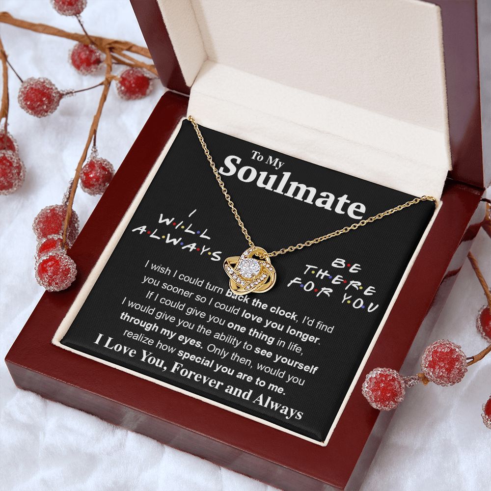 To My Soulmate Necklace To My Future Wife Necklace Gifts, Promise Necklace For Her, Fiance Gifts For Her, Valentine Gifts For Soulmate From Husband With Message Card Box LED, Soulmate Necklace For Women, To My Wife Necklace Love knot Thang