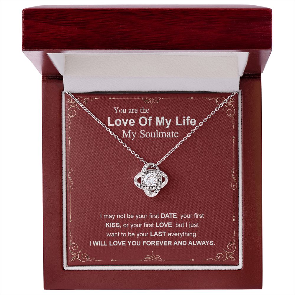 To My Soulmate Necklace, Necklaces For Wife from Husband, Soulmate Necklace to My Future Wife, Necklace For Soulmate with Message Card and Necklace Gift Box Gift Box Styles on Birthday, Christmas, Wedding, Anniversary Love knot Thang