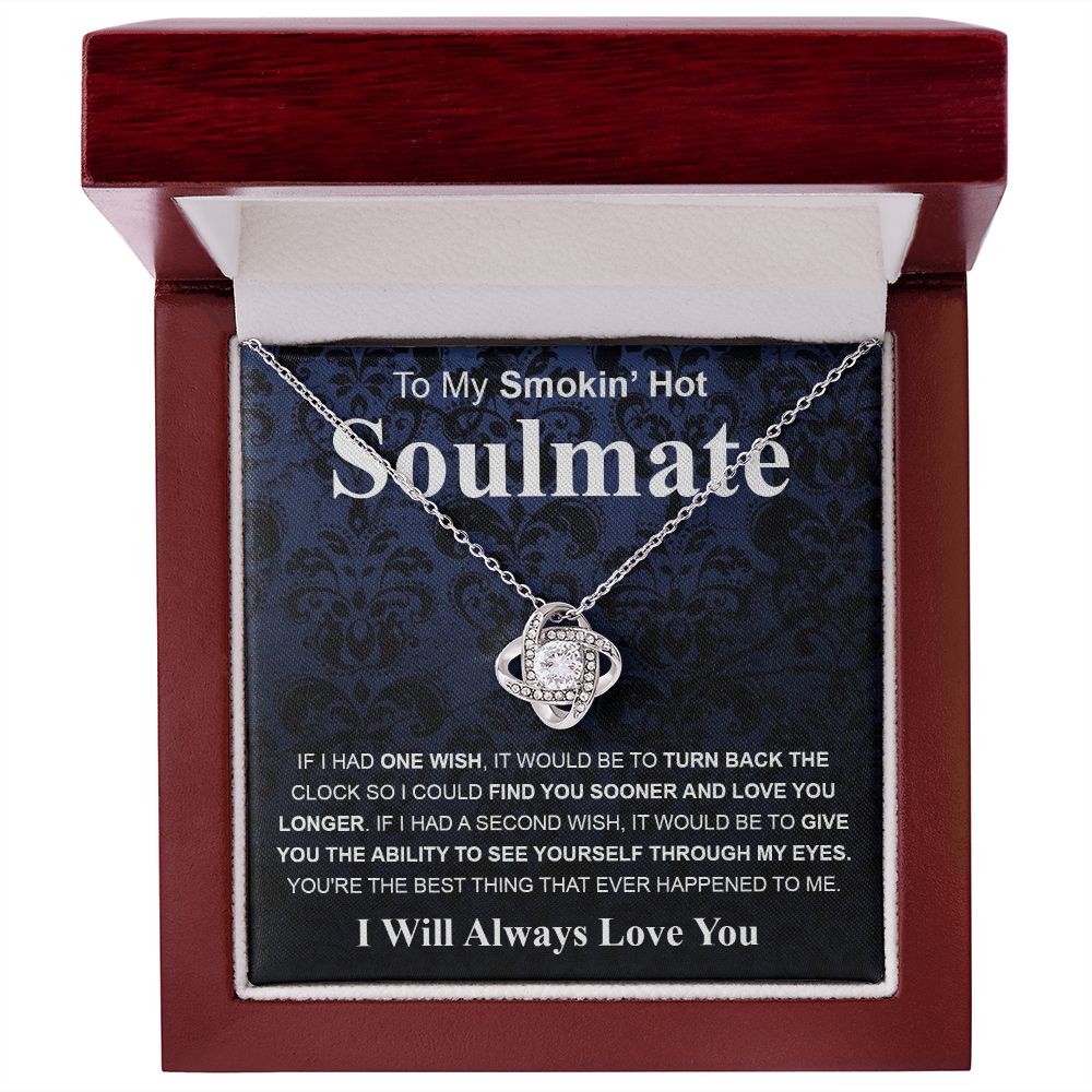 Gifts For Soulmate Birthday Gifts From Husband Necklace Valentines Day, Necklace for Future Soulmate, Wedding Valentine Jewelry for Wife Necklace Gifts from Husband - Soulmate Gift Necklace with Message Card and Gift Box Love knot Thang