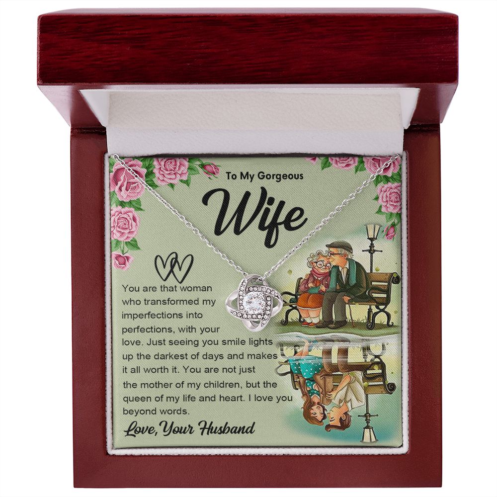 Couples Gifts Necklace To My Soulmate Necklace Gifts For My Wife with Future Wife Soulmate Girlfriend Necklaces Customer Name Message Card and Gift Box styles On Birthday, Christmas, Anniversary Love knot Thang