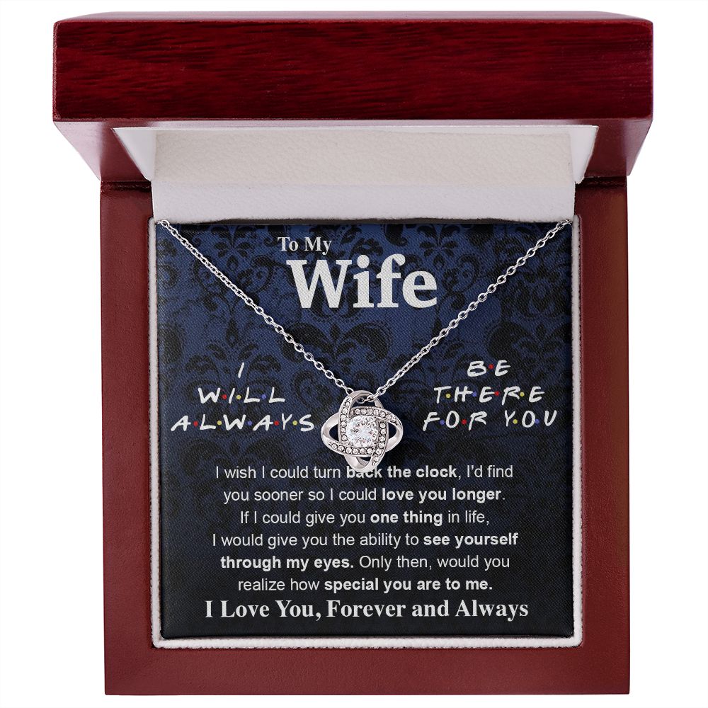 To My Wife Necklace To My Future Wife Necklace Gifts, Promise Necklace For Her, Fiance Gifts For Her, Valentine Necklace Gifts For Soulmate From Husband With Message Card Box LED, Soulmate Necklace For Women, To My Wife Necklace Love knot Thang