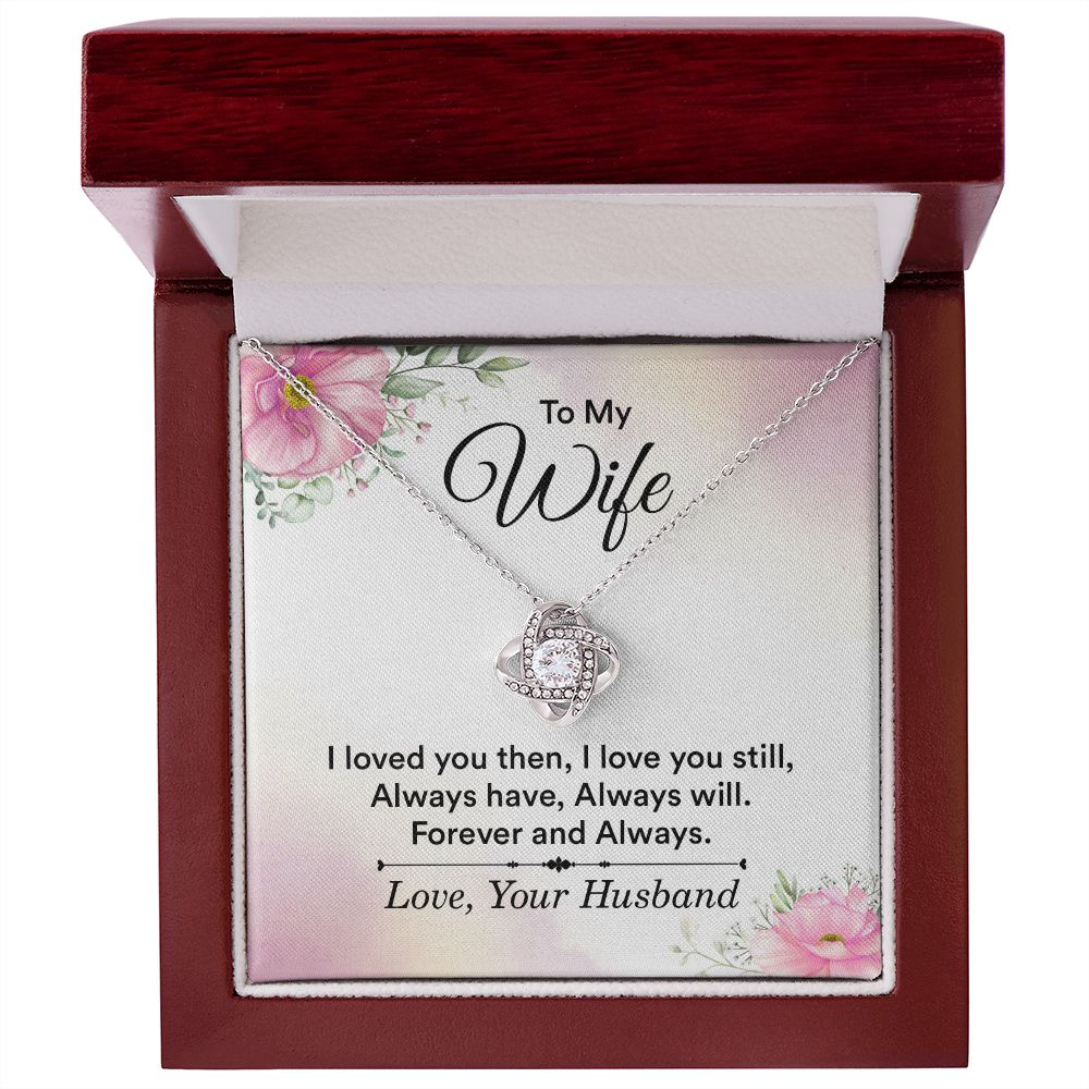 To My Wife Necklace, Wife Necklace, Wife Gift, WIfe Gift From Husband, Happy Anniversary, Meaningful Necklace Message Card and Gift Box Styles on Birthday, Christmas, Anniversary Love knot Thang