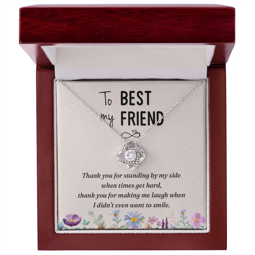 To My Best Friend On Her Wedding Day Necklace, Soul Sisters Necklace, BFF Necklace, Best Friend Gift Jewelry, Long Distance, Friends, Meaningful Necklace Message Card and Gift Box Styles on Birthday, Christmas, Anniversary  Love knot Thang