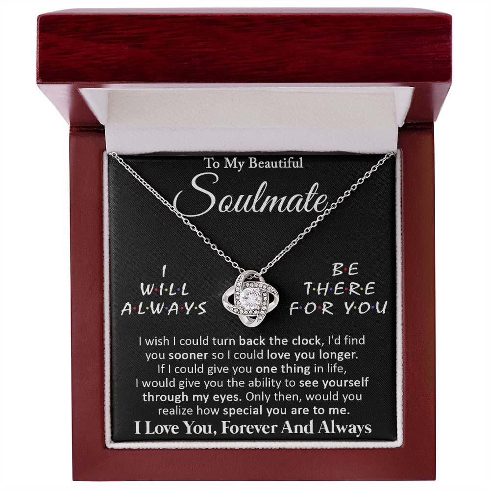 Couples Gifts, To My Beautiful Soulmate Necklace Gifts From Husband, Wedding Anniversary For Wife From Husband, To My Beautiful Wife, Necklace Custom Name Message Card and Gift Box Styles on Birthday, Christmas, Wedding, Anniversary Love knot Thang