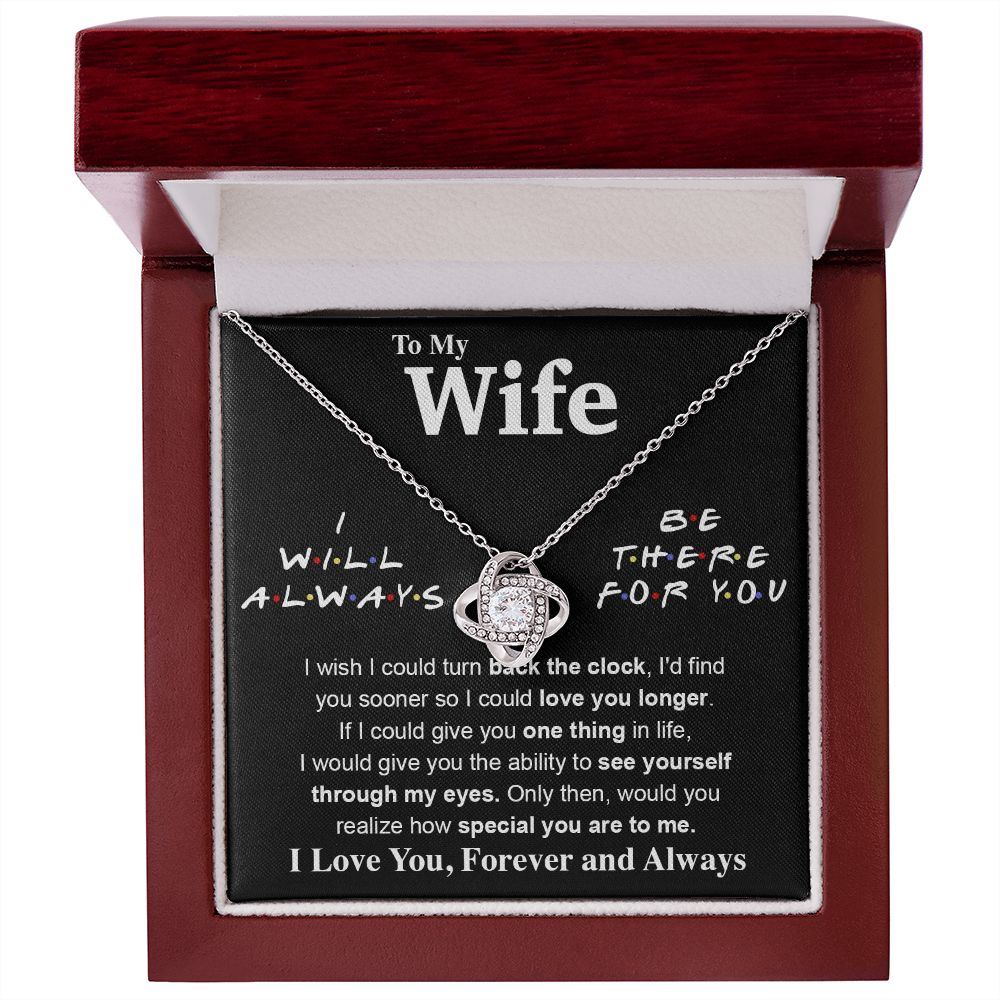 To My Wife Necklace To My Future Wife Necklace Gifts, Promise Necklace For Her, Fiance Gifts For Her, Valentine Gifts For Soulmate From Husband With Message Card Box LED, Soulmate Necklace For Women, To My Wife Necklace Love knot Thang