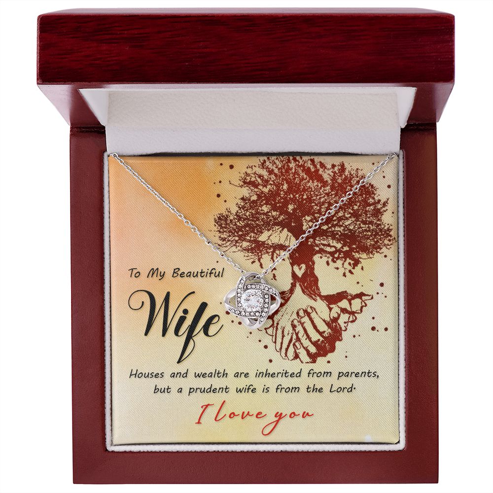 Couples Gifts, Beautiful Wife Necklace Gifts From Husband, Wedding Anniversary Jewelry For Wife From Husband, Wife Birthday From Husband, To My Soulmate Message Card and Gift Box styles On Birthday, Christmas, Anniversary  Love knot Thang