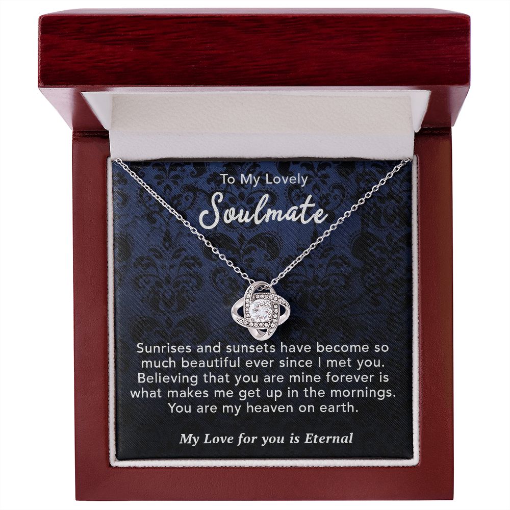 To My Lovely Wife Necklace Gift From Husband To My Badass Wife Pendant Wedding Jewelry with Message Card and Gift Box. Gift for Wife. Necklace Gift Set for Wife Necklace Gifts Box Gift Box Styles Love knot Thang