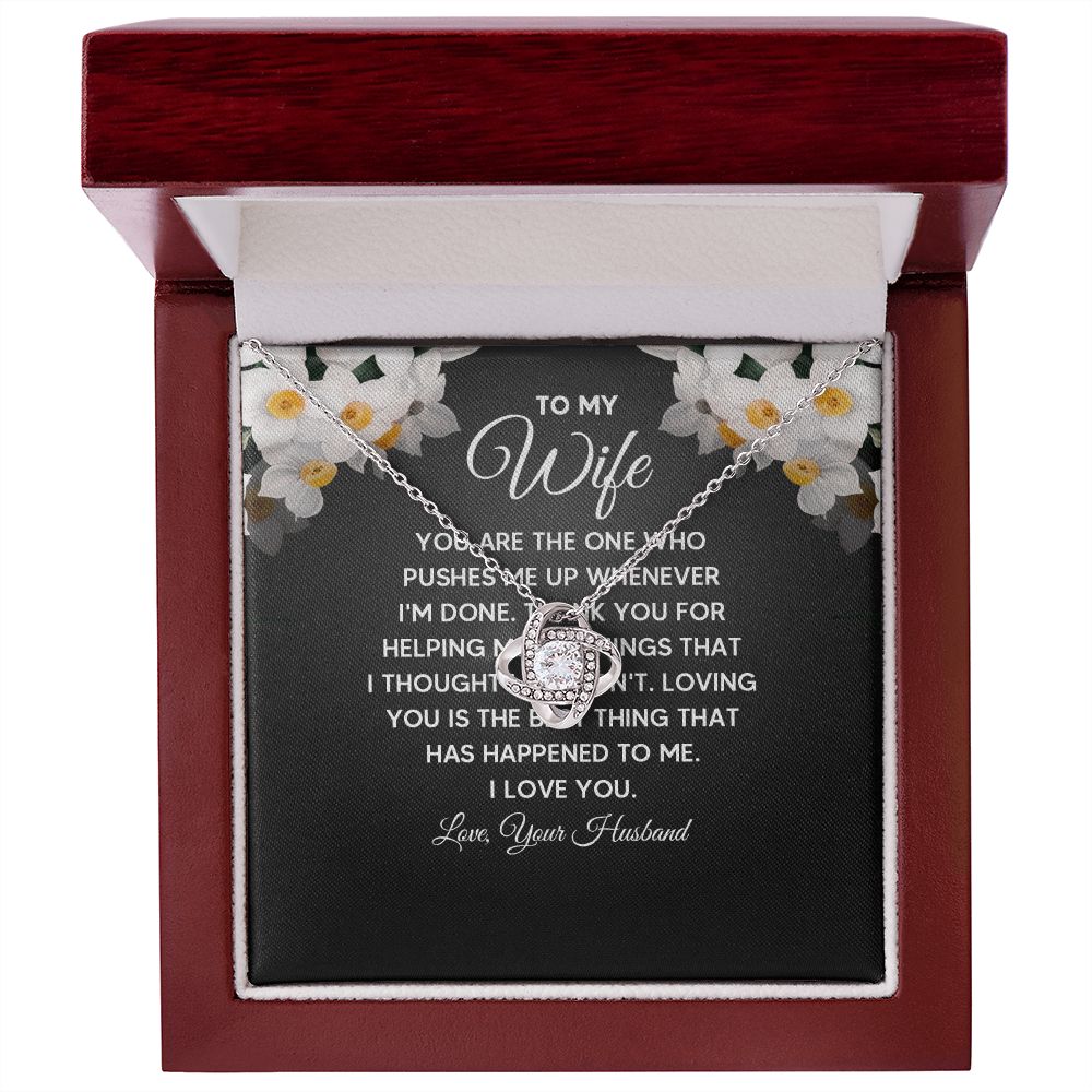 Wife Necklace Gifts From Husband, Wedding Anniversary Jewelry For Wife From Husband, Wife Birthday From Husband  Message Card and Gift Box styles On Birthday, Christmas, Anniversary Love knot Thang