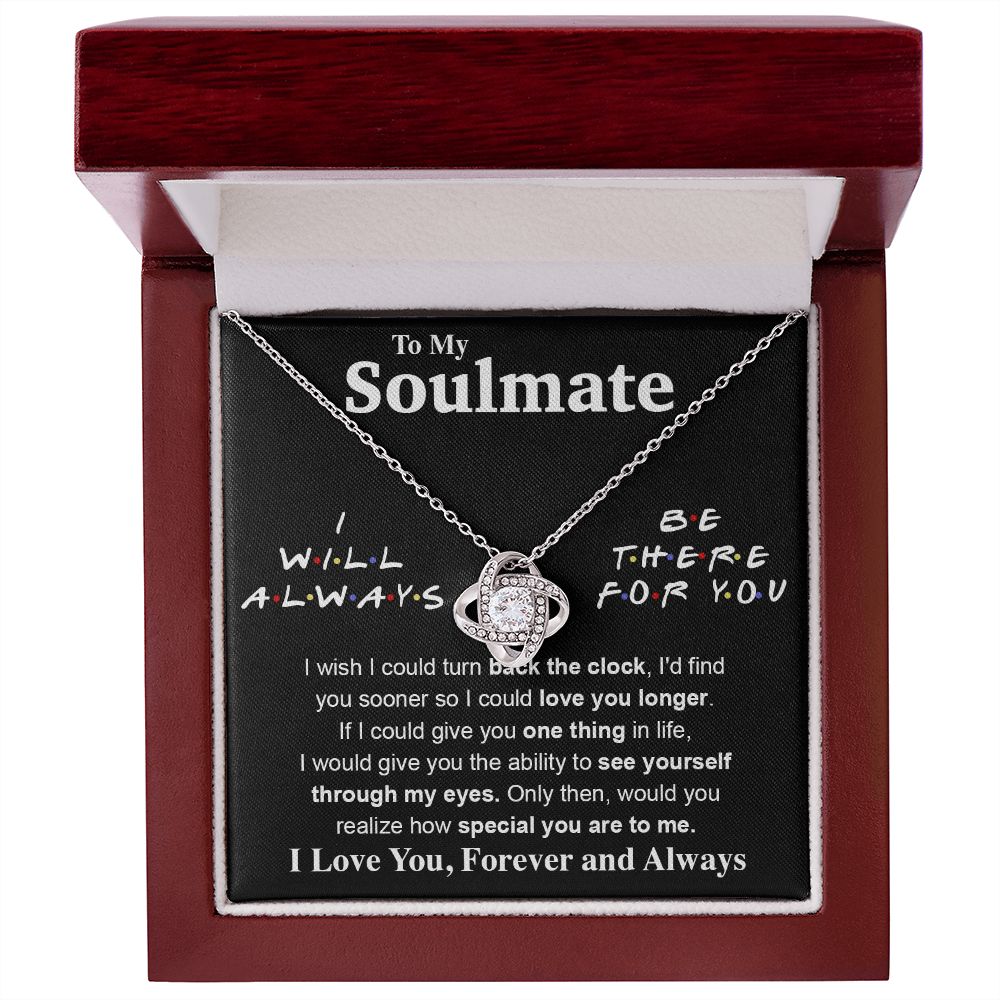 To My Soulmate Necklace To My Future Wife Necklace Gifts, Promise Necklace For Her, Fiance Gifts For Her, Valentine Gifts For Soulmate From Husband With Message Card Box LED, Soulmate Necklace For Women, To My Wife Necklace Love knot Thang