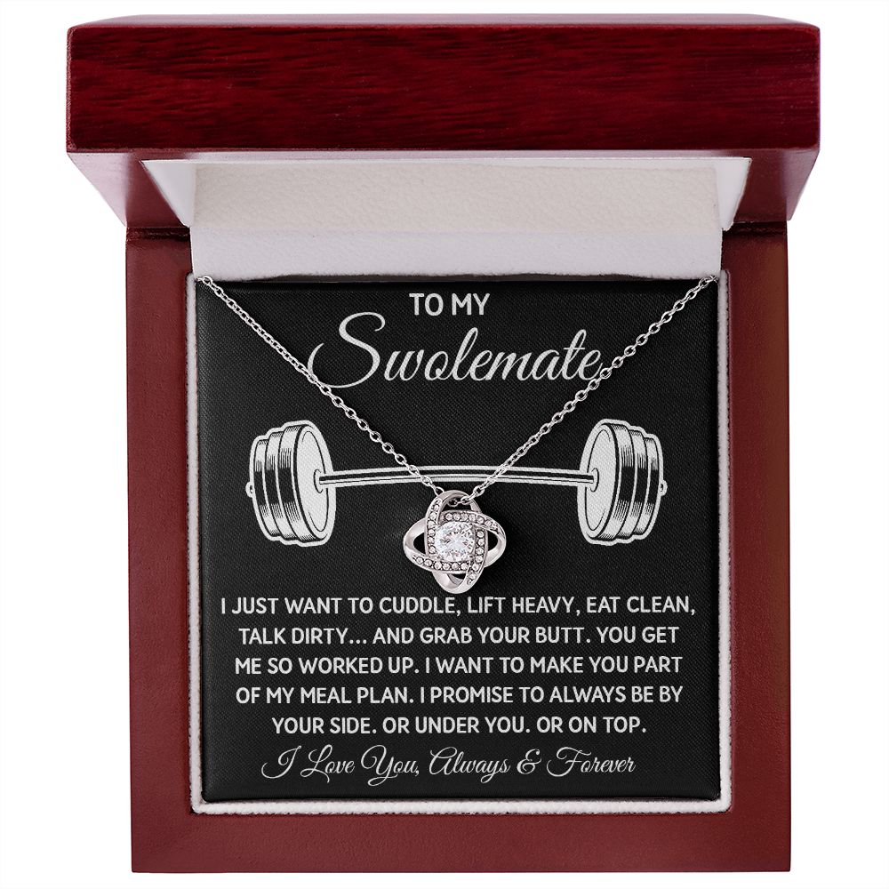 To My Swolemate, Gift For Swolemate Necklace I Love You Always & Forever Jewelry For Best Friend, Anniversary Gifts To My Swolemate Necklace Message Card and Gift Box Styles on Birthday, Christmas, Wedding, Anniversary Love knot Thang