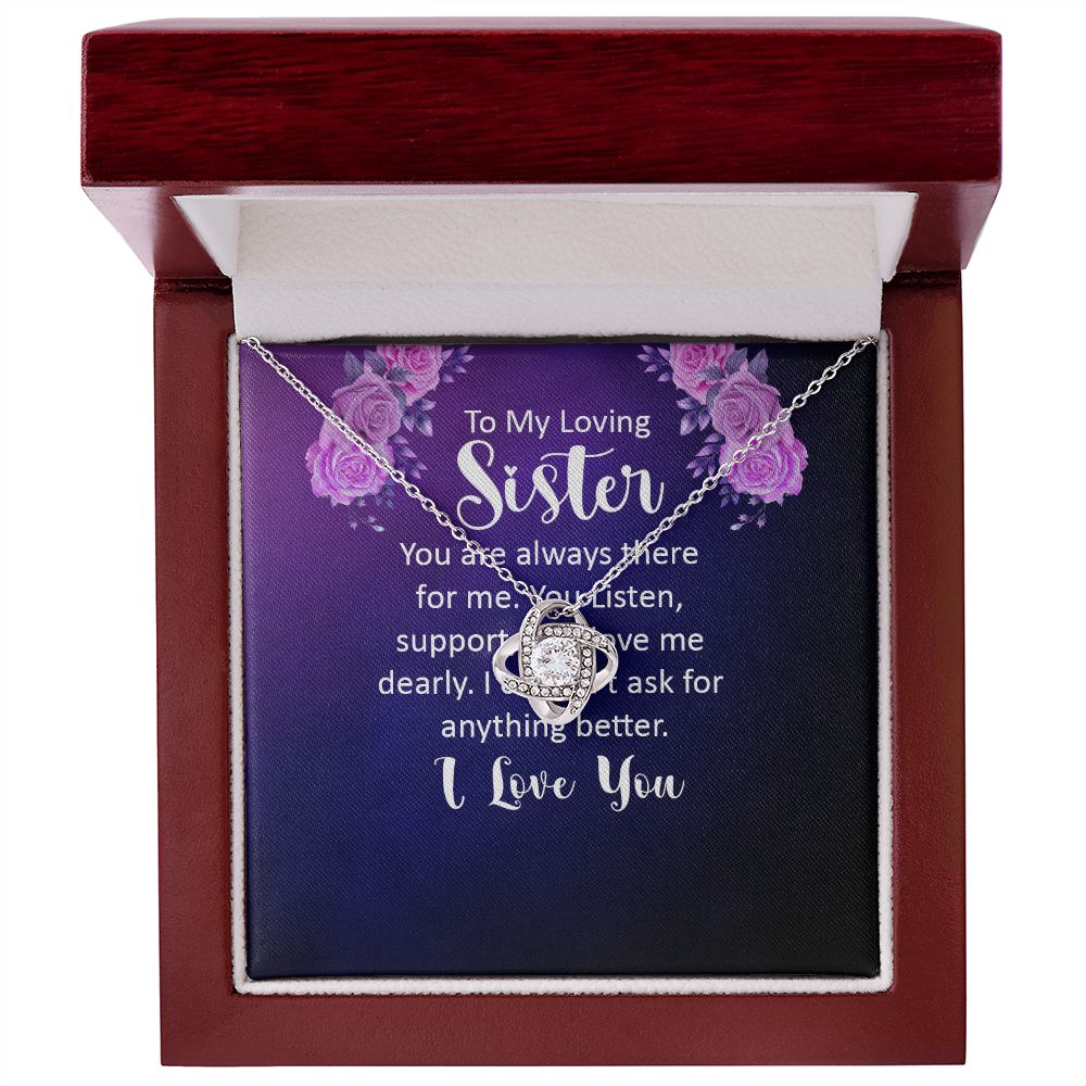 Couples Gifts, Loving Sister Necklace Gifts From Husband, Wedding Anniversary Jewelry For Wife From Husband, Wife Birthday From Husband, To My Unbiological Sister Message Card and Gift Box styles On Birthday, Christmas, Anniversary  Love knot Thang
