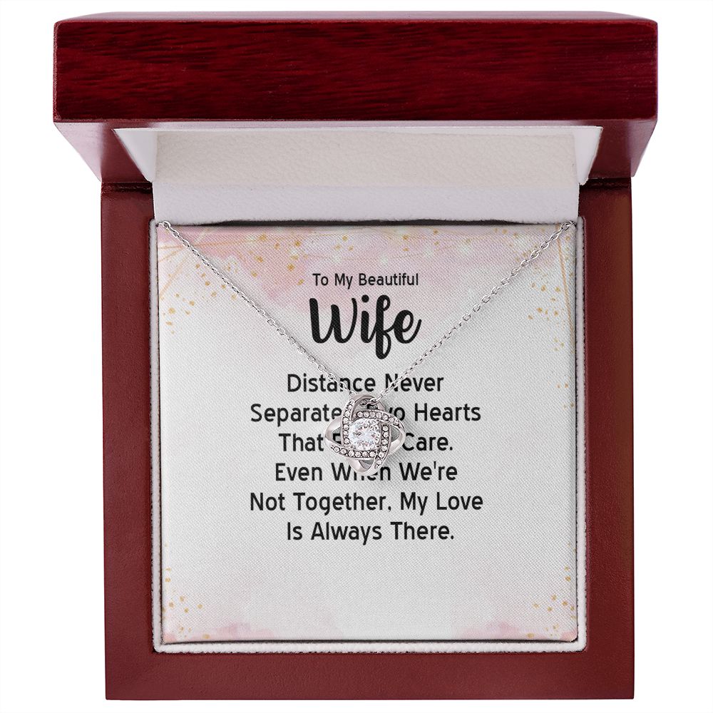 Couples Gifts, Beautiful Wife Necklace Gifts From Husband, Wedding Anniversary Jewelry For Wife From Husband, Wife Birthday From Husband, To My Unbiological Sister Message Card and Gift Box styles On Birthday, Christmas, Anniversary  Love knot Thang