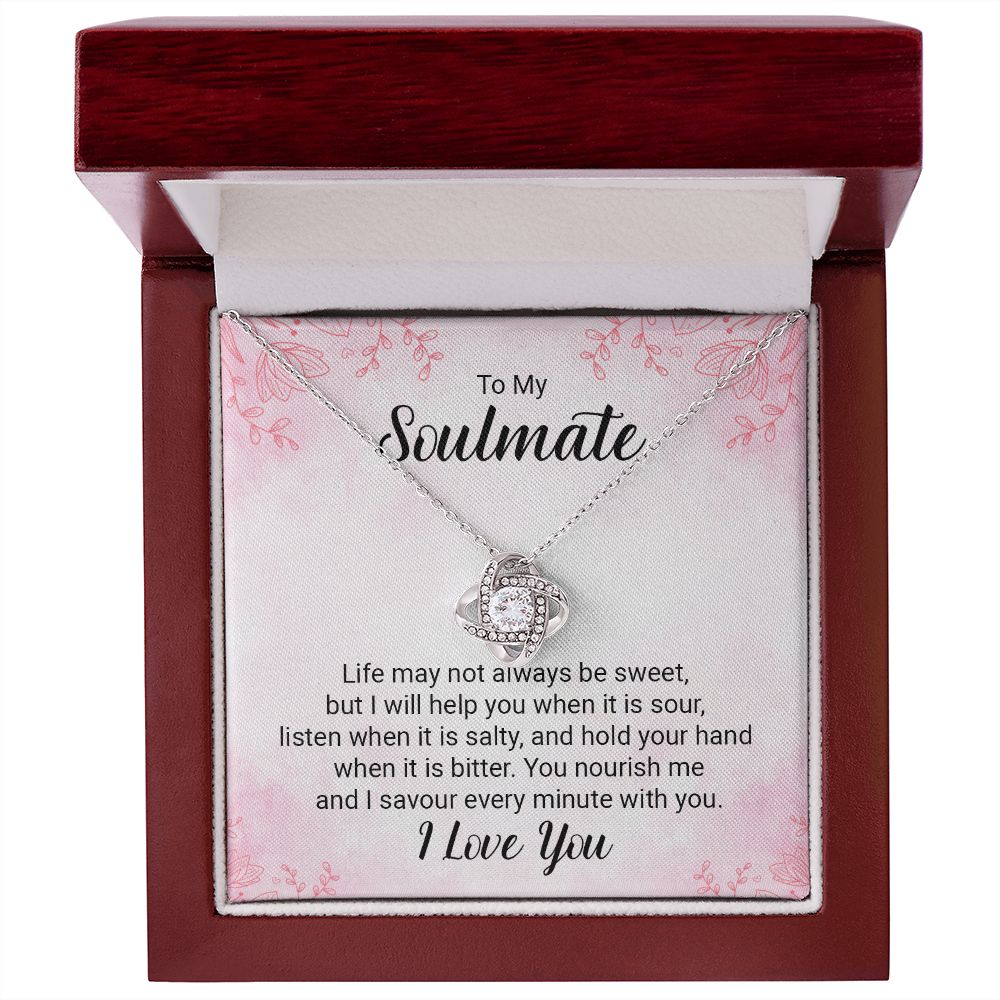 To My Soulmate Necklace for her Jewelry For Her Couples Gifts Necklaces For Soul Mate Christmas Jewelry, Love Knot Meaningful Necklace Message Card and Gift Box Styles on Birthday, Christmas, Anniversary Love knot Thang