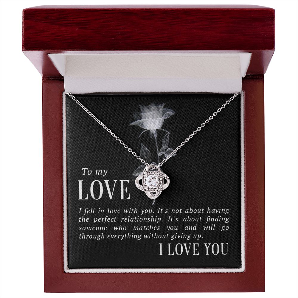 The Love Knot Necklace To My Love Knot Necklace, Happy First anniversary, Unique Gift from Husband, Best Jewelry for Wife, Necklace Message Card and Gift Box Styles on Birthday, Christmas, Anniversary  Love knot Thang