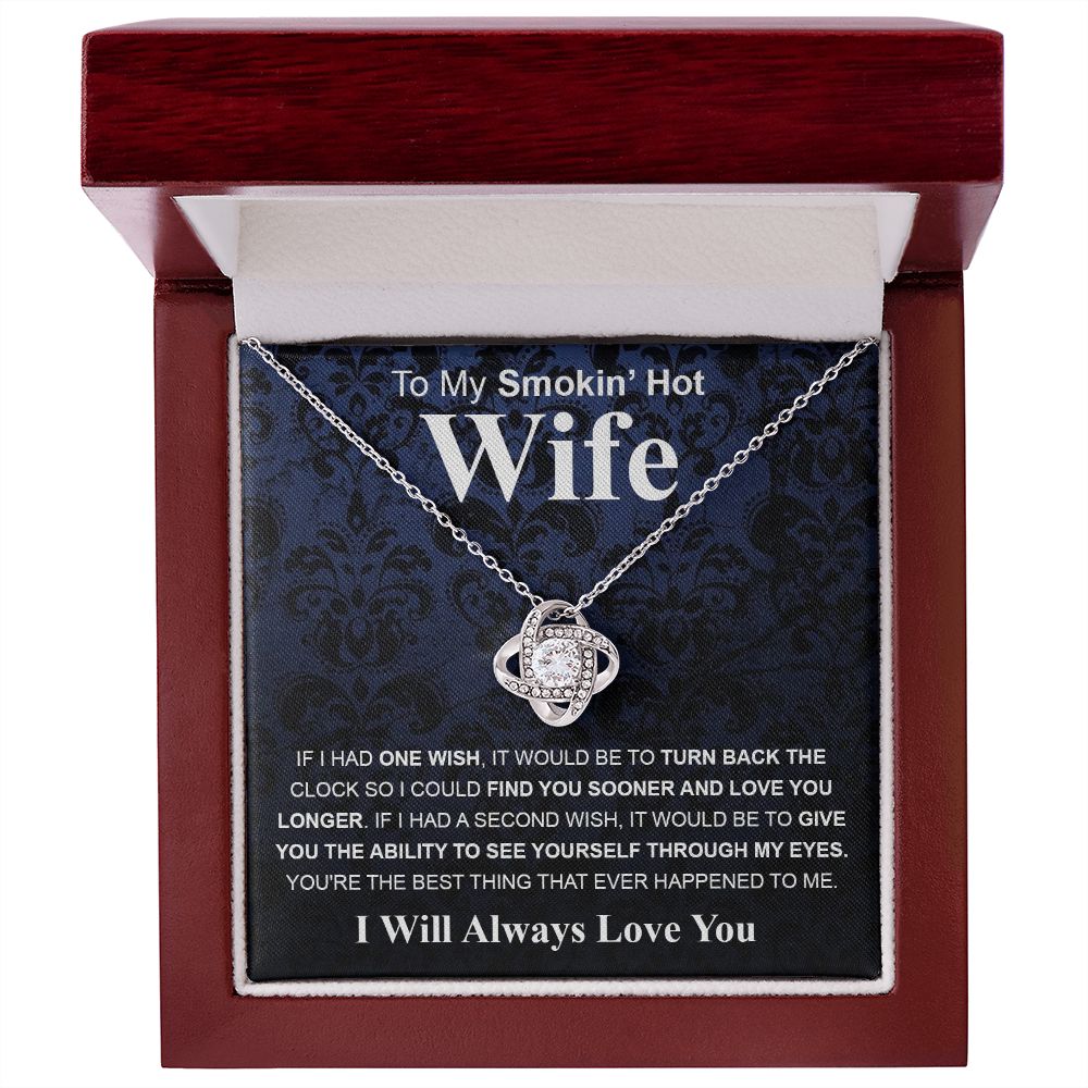 Gifts For Wife Birthday Gifts From Husband Necklace Valentines Day, Necklace for Future Soulmate, Wedding Valentine Jewelry for Wife Necklace Gifts from Husband - Soulmate Gift Necklace with Message Card and Gift Box Love knot Thang