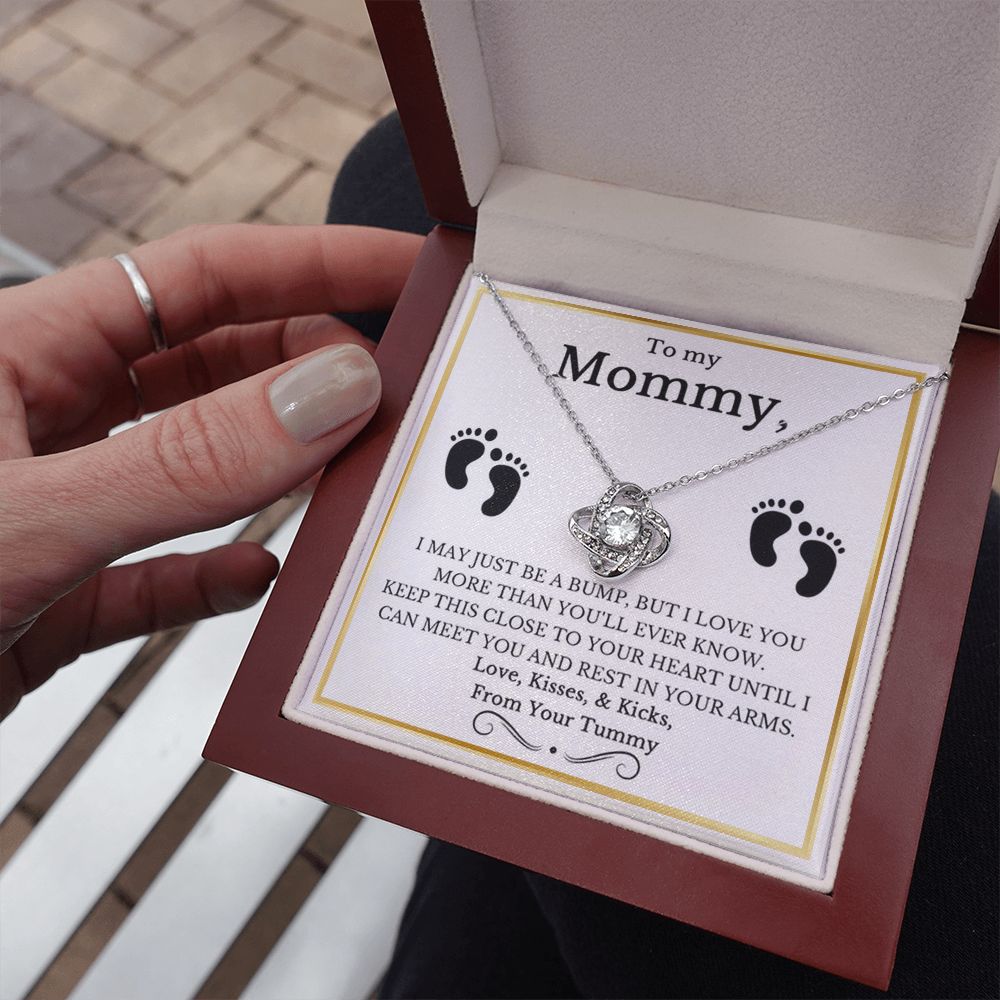 Gift for New Mom, Baby Feet Heart Necklace Baby Gift Set, To My Mommy, Necklaces For Women, Gifts for Mom, Baby Shower Gifts, Mommy to be Gifts, Pregnancy Gifts for First Time Moms, Mothers Day Gifts for New Mothers, Mother's Day Gi LOVE KNOT