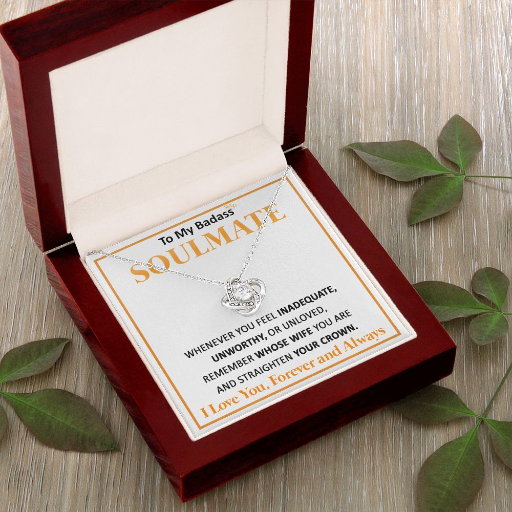 Couples Gifts, To My Dear Wife Necklace Gifts From Husband, Wedding Anniversary Jewelry For Wife From Husband, Wife Birthday From Husband, Necklace Custom Name Message Card and Gift Box Styles on Birthday, Christmas, Wedding, Anniversary Love knot Thang