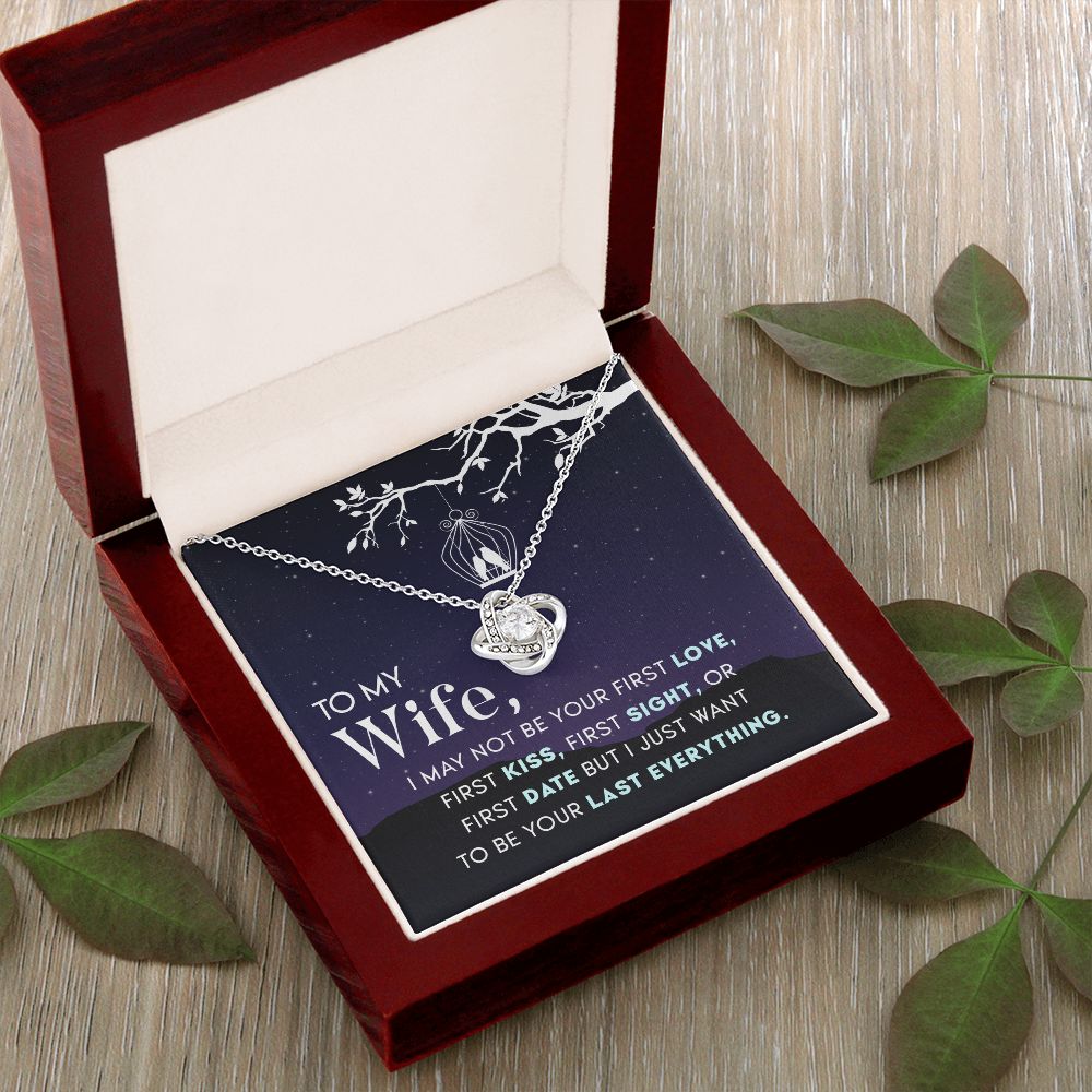 Birthday For Wife, Love Knot Necklace Gifts For Wife From Husband, To My Soulmate Necklace For Women, To My Wife Necklace Wedding Anniversary, I Love You, Meaningful Necklace Message Card and Gift Box Styles on Birthday, Christmas, Anniversary  Love knot