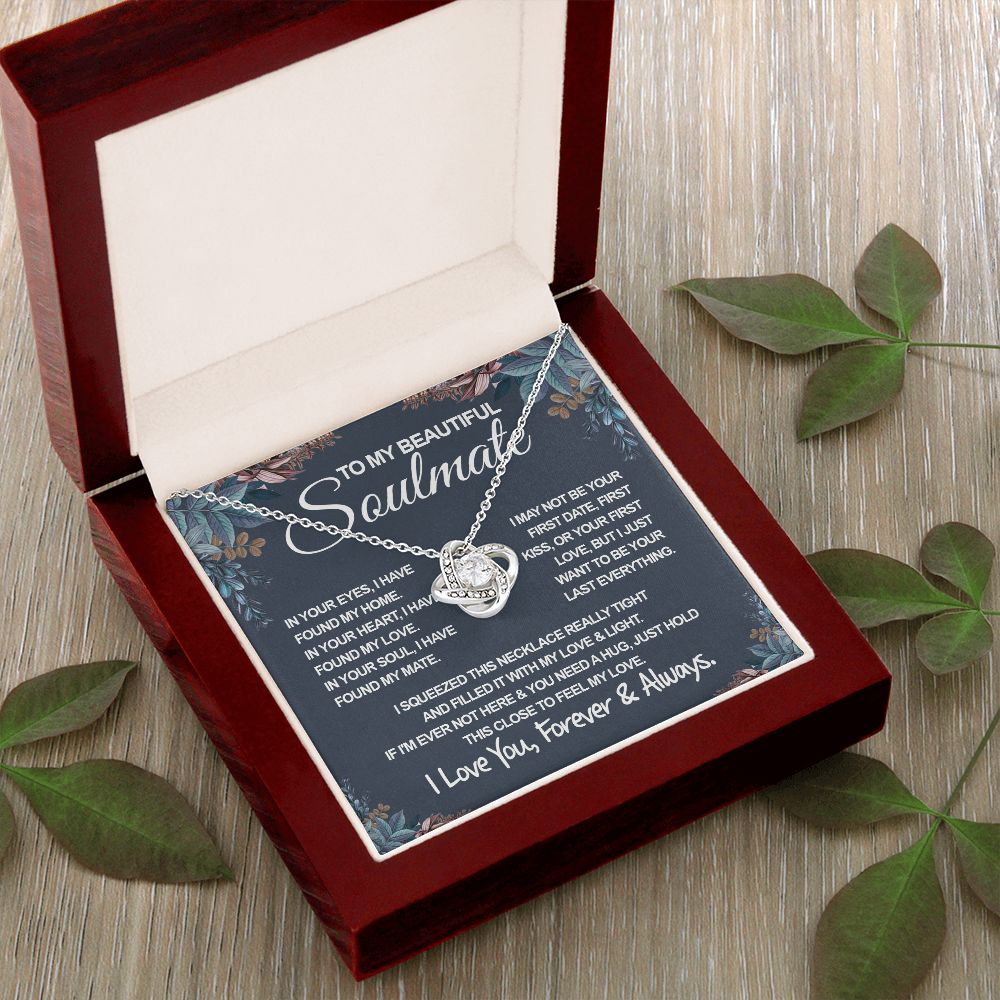 To My Beautiful Soulmate Necklace, Soulmate Jewelry For Women, Wife Necklace From Husband, Wife Wedding Gifts Necklace For Wife, Soulmate Gifts For Her, To My Future Wife Necklace Soulmate Love knot Thang