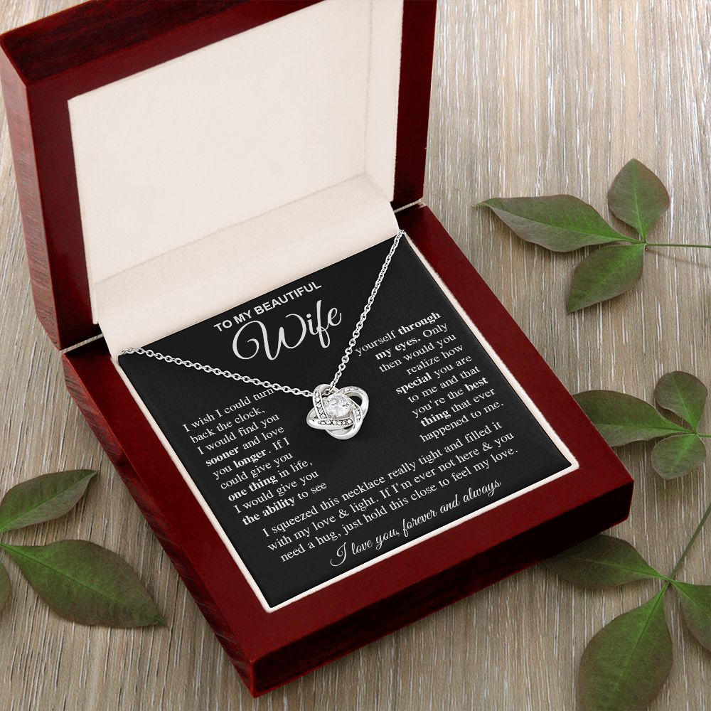 To My Soulmate Necklace Gift for Her, Wife Gifts From Husband, Necklaces For Wife From Husband To My Soulmate Necklace Message Card and Necklace Gift Box Gift Box Styles on Birthday, Wedding, Anniversary, Valentine Love knot Thang