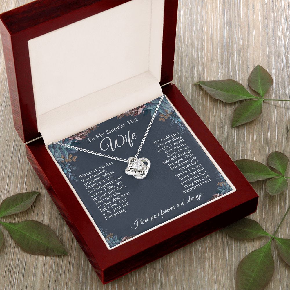 To My Beautiful Soulmate Necklace, Valentine Anniversary Jewelry Gifts for Women, Anniversary Gifts For Wife From Husband To My Wife Necklace Message Card and Necklace Gift Box Gift Box Styles on Birthday, Wedding, Anniversary, Valentine Love knot Thang