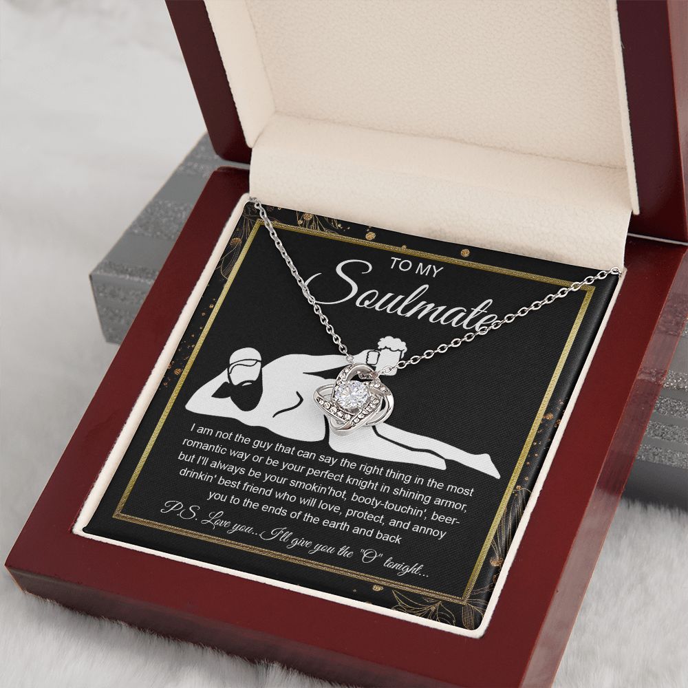 To My Soulmate Necklace For Women, Funny Gifts For Girlfriend,Valentine Christmas Presents For Girlfriend, Best Birthday Meaningful Gift Ideas For Wife, Women Romantic Jewelry For Her Wedding Message Card and Gift Box Styles Love knot Thang
