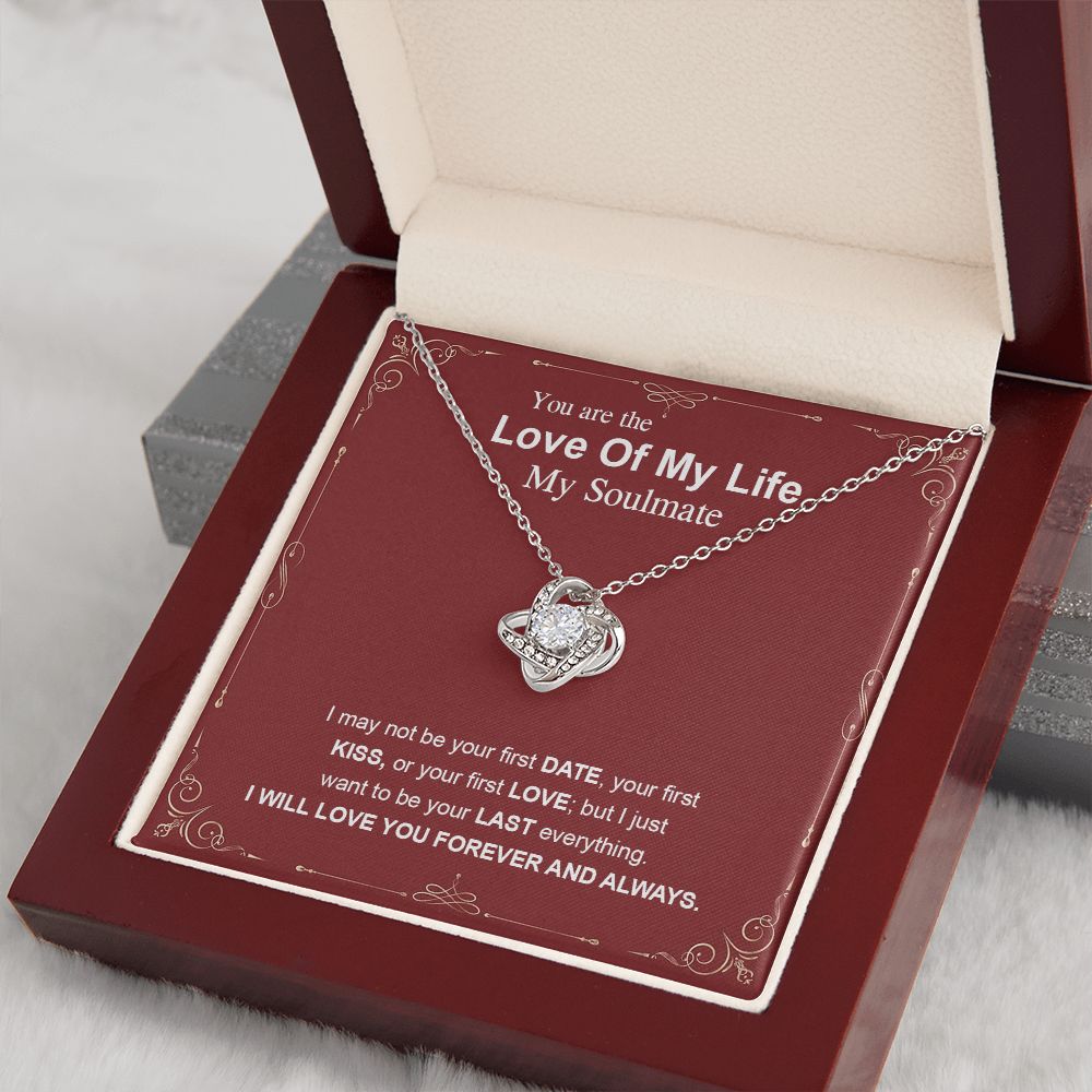 To My Soulmate Necklace, Necklaces For Wife from Husband, Soulmate Necklace to My Future Wife, Necklace For Soulmate with Message Card and Necklace Gift Box Gift Box Styles on Birthday, Christmas, Wedding, Anniversary Love knot Thang