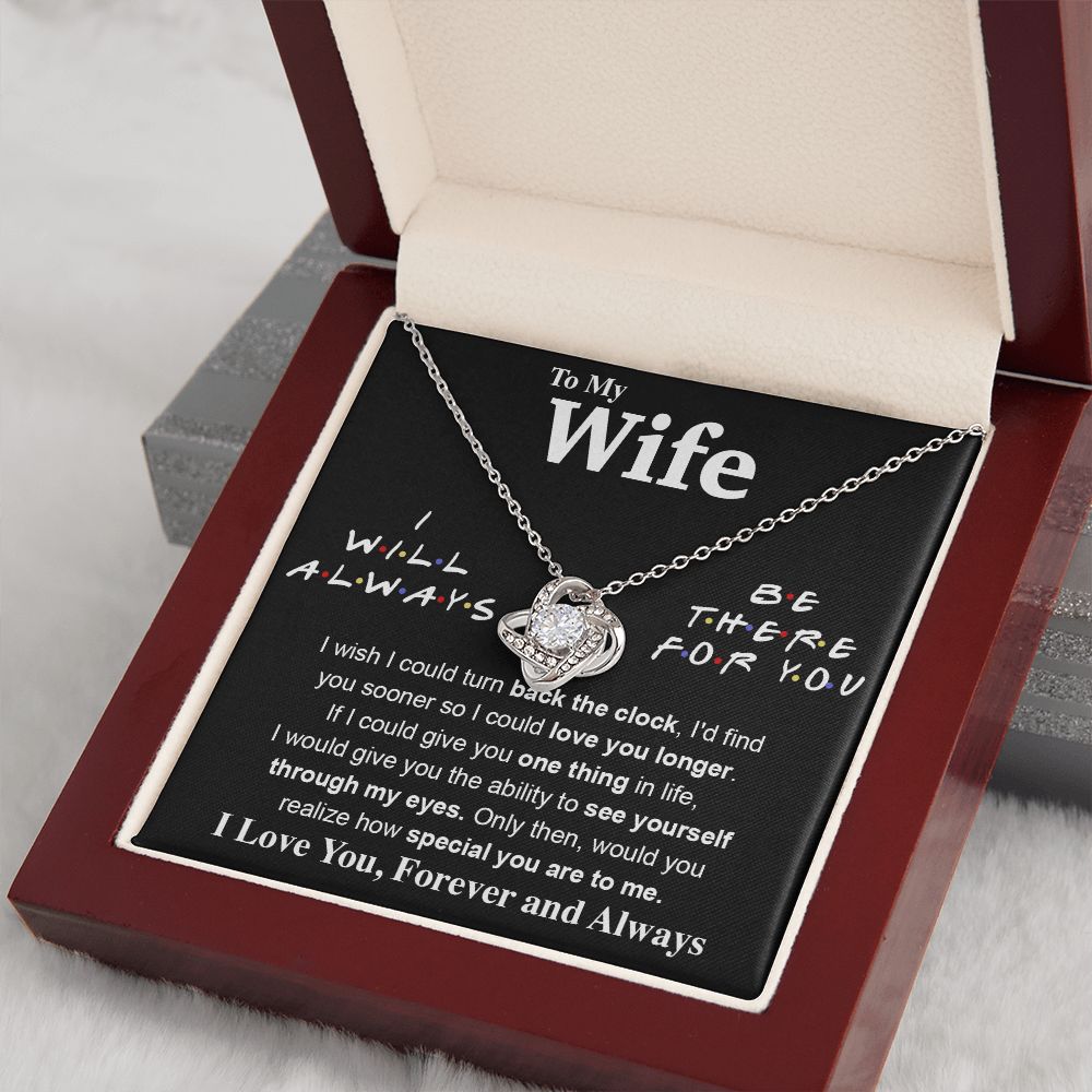 To My Wife Necklace To My Future Wife Necklace Gifts, Promise Necklace For Her, Fiance Gifts For Her, Valentine Gifts For Soulmate From Husband With Message Card Box LED, Soulmate Necklace For Women, To My Wife Necklace Love knot Thang