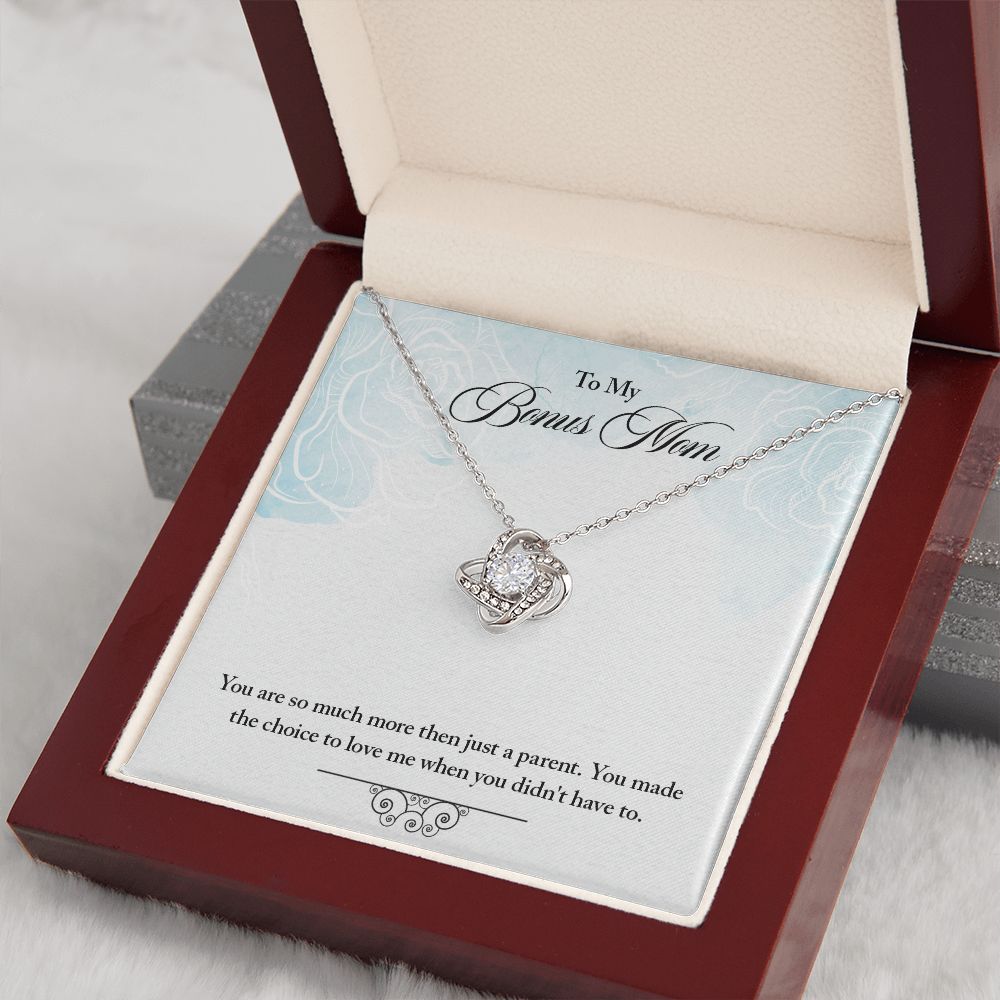 My Bonus Mom Necklace, Dear Mom, Mother's Day Necklace, Gift for Mom from Daughter, Son, Amazing Mom, Perfect Mother Mother's Day Gift, Love Knot Necklace Message Card and Gift Box Styles on Birthday, Christmas, Anniversary  Love knot Thang