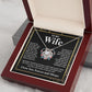 Couples Gifts Necklace To My Wife Necklace Anniversary Wedding Jewelry Romantic Gifts For My Wife Pendant Jewelry with Message Card and Box Necklaces for Women Valentines Day Happy Anniversary Wedding Present Love knot Thang