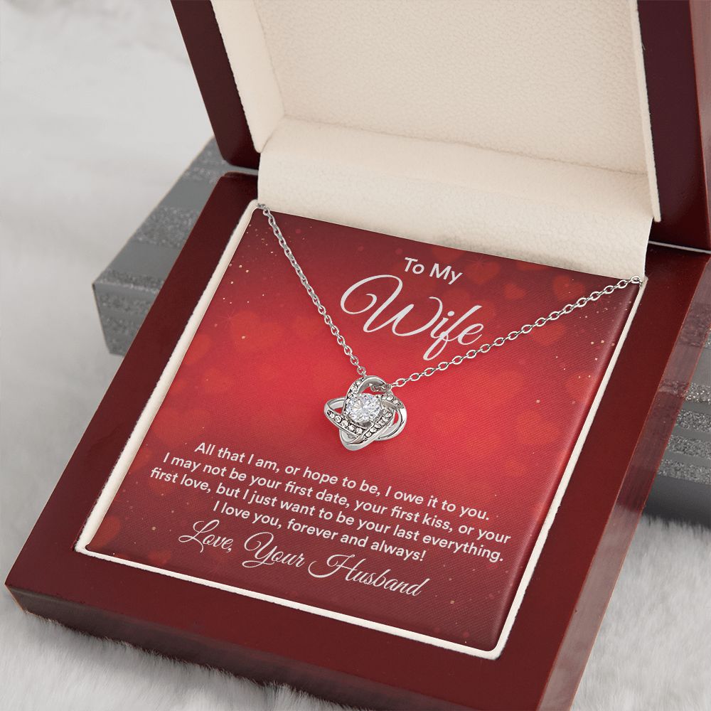 Couples Gifts,My Wife Necklace Gifts From Husband, Wedding Anniversary Jewelry For Wife From Husband, Wife Birthday From Husband, To My Soulmate Message Card and Gift Box styles On Birthday, Christmas, Anniversary  Love knot Thang