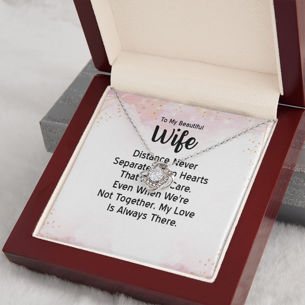 Couples Gifts, Beautiful Wife Necklace Gifts From Husband, Wedding Anniversary Jewelry For Wife From Husband, Wife Birthday From Husband, To My Unbiological Sister Message Card and Gift Box styles On Birthday, Christmas, Anniversary  Love knot Thang