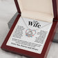 Couples Gifts Necklace To My Wife Necklace Valentine Christmas Jewelry Romantic Gifts For My Wife Pendant Jewelry with Message Card and Box Necklaces for Women Valentines Day Happy Anniversary Wedding Present Love knot Thang