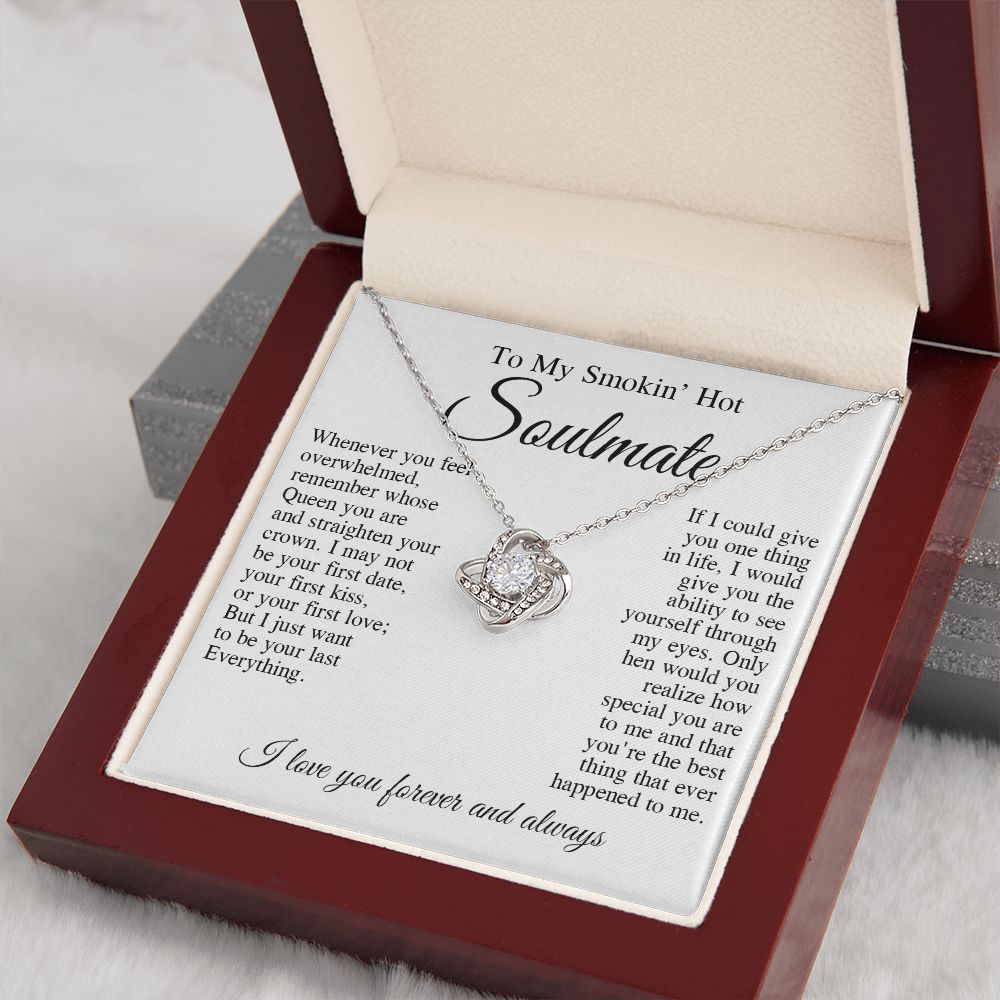 To My Smokin Hot Wife Necklace, Wedding Anniversary Jewelry for Women, Anniversary Gifts For Wife From Husband To My Wife Necklace Message Card and Necklace Gift Box Gift Box Styles on Birthday, Wedding, Anniversary, Valentine Love knot Thang