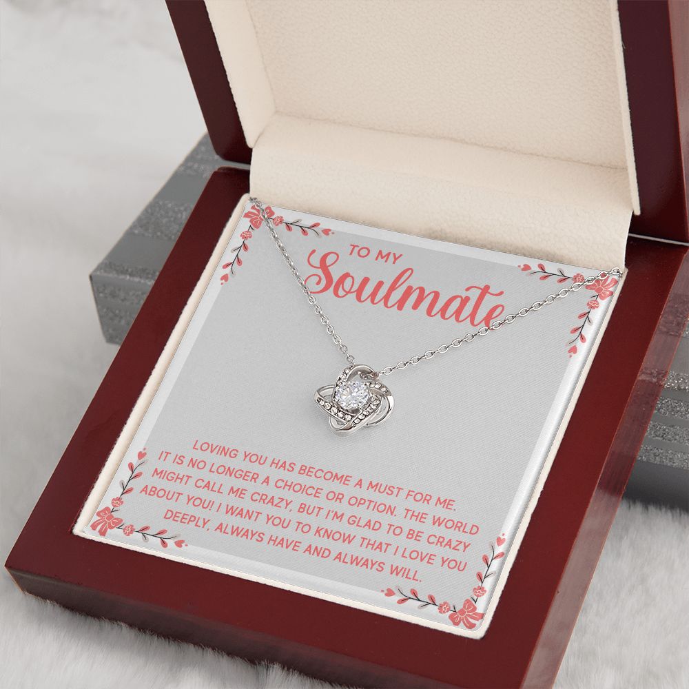 Couples Gifts, Soulmate Necklace Gifts From Husband, Wedding Anniversary Jewelry For Wife From Husband, Wife Birthday From Husband, To My Soulmate Message Card and Gift Box styles On Birthday, Christmas, Anniversary  Love knot Thang