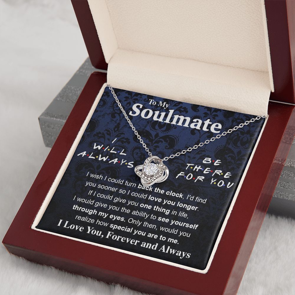 To My Soulmate Necklace To My Future Wife Necklace Gifts, Promise Necklace For Her, Fiance Gifts For Her, Valentine Necklace Gifts For Soulmate From Husband With Message Card Box LED, Soulmate Necklace For Women, To My Wife Necklace Love knot Thang